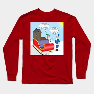 Sleigh Outhouse for Santa Long Sleeve T-Shirt